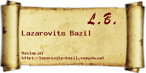 Lazarovits Bazil névjegykártya